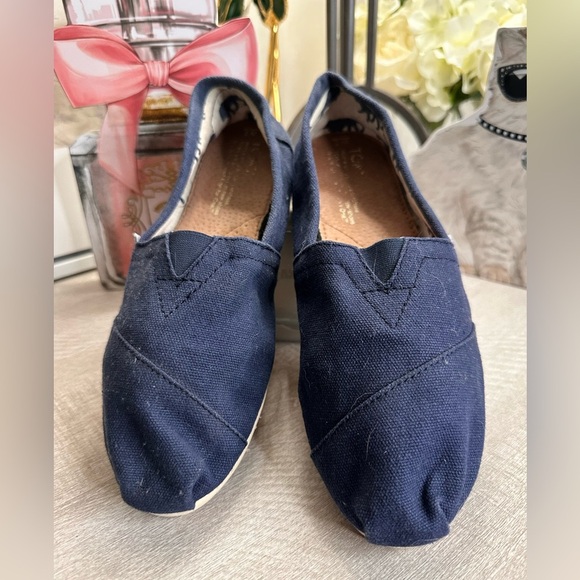 Toms Navy Blue Slip-On Shoes - Picture 1 of 4